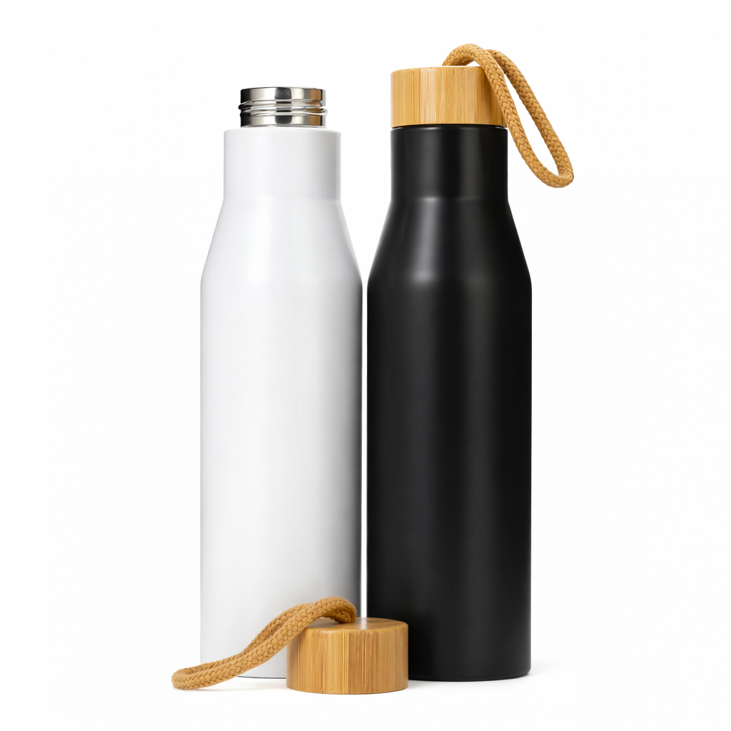 Bamboo-Lid Thermal Flask